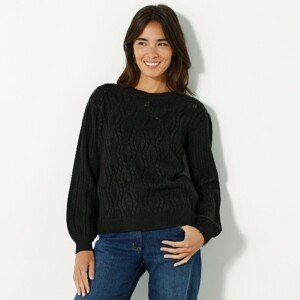 Blancheporte Ažurový pulovr s dlouhými rukávy černá 42/44