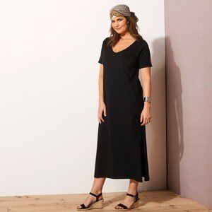Blancheporte Jednobarevné dlouhé šaty černá 50