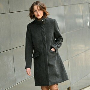 Blancheporte Kabát na zip, vlněný vzhled antracitový melír 38