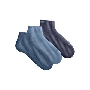 Blancheporte Sada 3 párů kotníkových ponožek modrá+nám.modrá 39/42