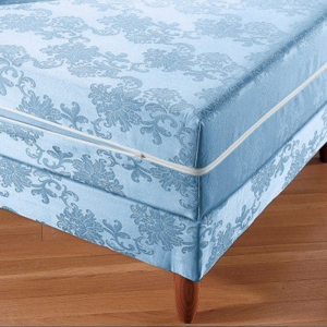 Blancheporte Potah na matraci a sokl postele, hloubka rohů 18 cm modrá 140x190cm
