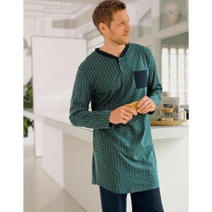 Blancheporte Pyžamové tričko s tuniským výstřihem a potiskem zelená 127/136 (3XL)