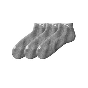 Blancheporte Sada 3 párů 3/4 nízkých ponožek šedý melír 39/42
