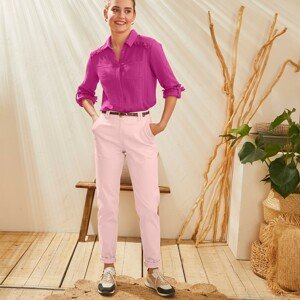 Blancheporte Strečové chino kalhoty růžová pudrová 36