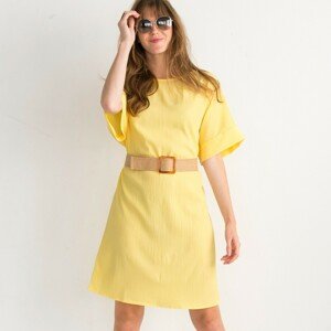 Blancheporte Rovné jednobarevné šaty se strukturou žlutá 50