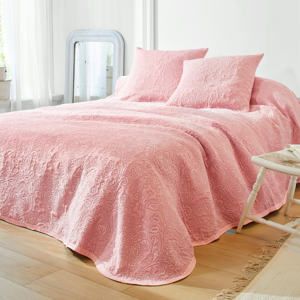 Blancheporte Přehoz na postel Melisa růžové dřevo přehoz 220x250cm