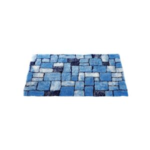 Blancheporte Hebká koupelnová předložka Mosaika modrá 60x100cm