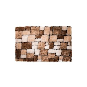 Blancheporte Hebká koupelnová předložka Mosaika kaštanová 50x40cm