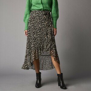 Blancheporte Dlouhá pouzdrová sukně s minimalistickým vzorem černá/režná 40