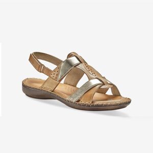 Blancheporte Dvoubarevné kožené sandály, béžové béžová/zlatá 39