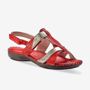 Blancheporte Dvoubarevné kožené sandály, červené červená/zlatá 37
