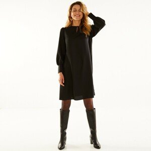 Blancheporte Rovné krepové šaty, jednobarevné černá 52