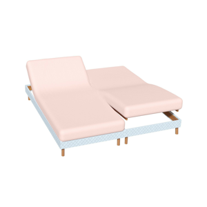 Blancheporte Jednobarevné napínací prostěradlo na polohovací postel, hloubka rohů 26 cm růžová pudrová 160x200cm