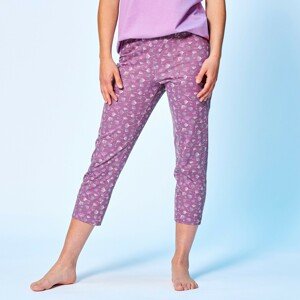 Blancheporte 3/4 pyžamové kalhoty s potiskem květin švestková 42/44