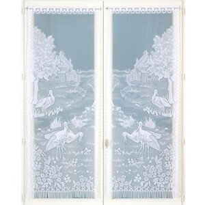 Blancheporte Dvojdílná vitrážová záclona s motivem labutí bílá 44x120cm