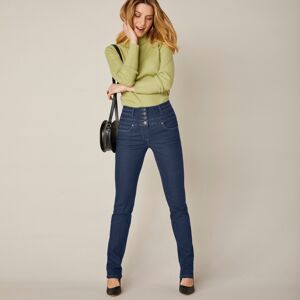 Blancheporte Rovné džíny s vysokým pasem, 2 délky na výběr tmavě modrá 42