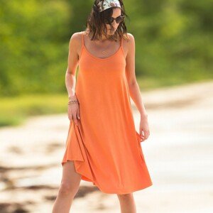 Blancheporte Jednobarevné rozšířené šaty meruňková 50