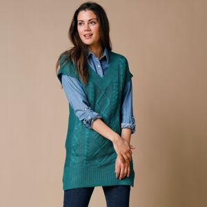 Blancheporte Tunikový pulovr s krátkými rukávy zelená 34/36