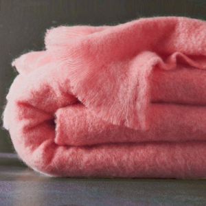 Blancheporte Mohérová vlněná deka Angora růžová 180x220cm