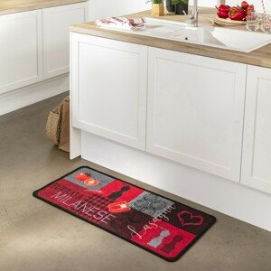 Blancheporte Kuchyňský koberec s motivem rajčat červená/šedá/černá 40x60cm