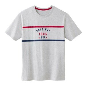 Blancheporte Pyžamové tričko s krátkými rukávy, polybavlna šedý melír 117/126 (XXL)