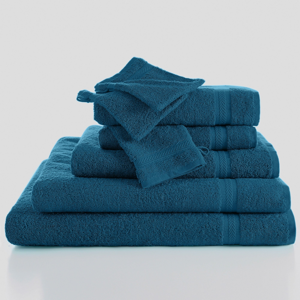Blancheporte Koupelnová froté kolekce zn. Colombine, standardní kvalita 420g/m2 paví modrá 2 ručníky 50x100cm