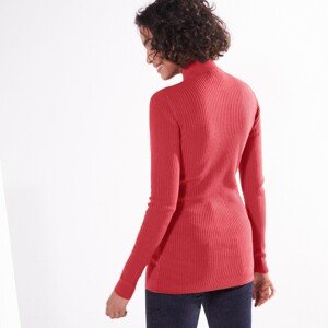 Blancheporte Žebrovaný pulovr se stojáčkem, délka cca 72 cm cihlová 56