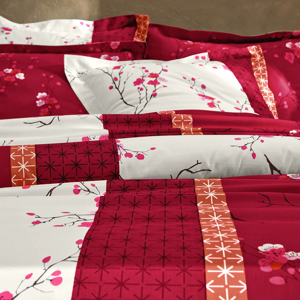 Blancheporte Povlečení Kimori, bavlna červená povlak na polštář 65x65cm+lem