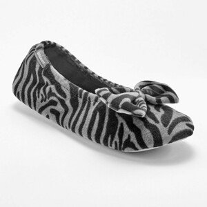 Blancheporte Sametové baleríny Isotoner s potiskem zebry potisk zebra černá 37/38
