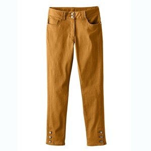 Blancheporte 7/8 kalhoty s knoflíky karamelová 38