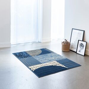 Blancheporte Dekorativní koberec s geometrickým vzorem džínový 120x170cm