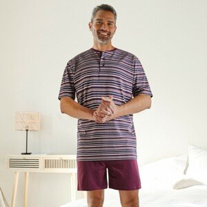 Blancheporte Pruhované pyžamo se šortkami bordó 107/116 (XL)