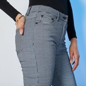 Blancheporte Strečové rovné kalhoty s potiskem černá/bílá 40
