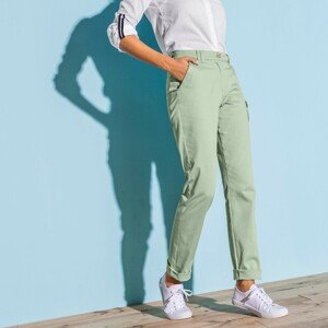 Blancheporte Strečové chino kalhoty světle zelená 44