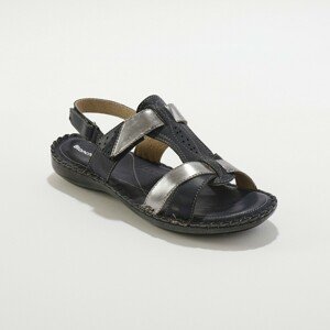 Blancheporte Dvoubarevné kožené sandály, bílé nám.modrá 36