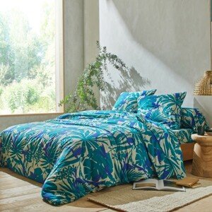 Blancheporte Povlečení Paradise s exotickým vzorem, bavlna zelená povlak na přikrývku 140x200cm