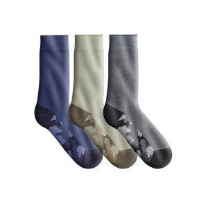 Blancheporte Sada 3 párů ponožek s maskáčovým vzorem modrá+šedá+khaki 39/42