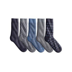 Blancheporte Sada 5 párů originálních ponožek nám.modrá+modrá+šedý melír 39/42
