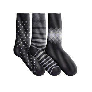 Blancheporte Sada 3 párů originálních ponožek černá+šedá 39/42