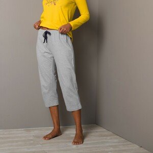 Blancheporte 3/4 jednobarevné pyžamové kalhoty Estrella šedý melír 50