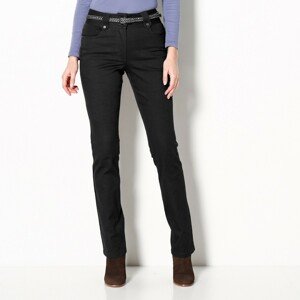 Blancheporte Rovné kalhoty s vysokým pasem, malá postava černá 40