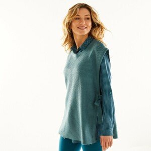 Blancheporte Tunikový pulovr bez rukávů, mohérový na dotek modrá 42/44