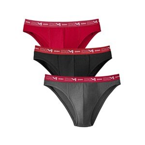 Blancheporte Sada 3 bavlněných slipů černá+červená+šedá XL