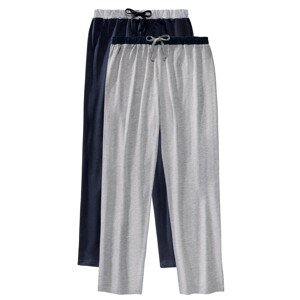 Blancheporte Sada 2 rovných pyžamových kalhot nám.modrá+šedý melír 36/38