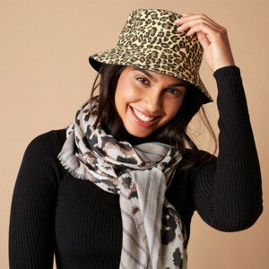Blancheporte Oboustranný nepromokavý klobouk leopardí/černá