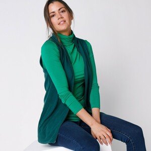 Blancheporte Fleecová vesta na zip smaragdová 50