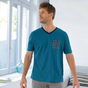 Blancheporte Pyžamové tričko s krátkými rukávy, modré modrá 97/106 (L)