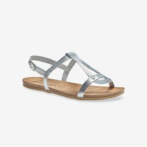 Blancheporte Kožené sandály, stříbrné stříbřitá 37