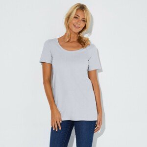 Blancheporte Jednobarevné tričko s kulatým výstřihem, eco-friendly perlově šedá 50