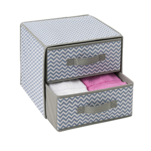 Blancheporte Box se dvěma zásuvkami šedá 30 x 30 x 27,5 cm
